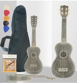 Resim Şeffaf Soprano Ukulele Çanta,pena,tel 