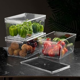 Resim Meleni Home 3nanlü Set Kapaklı Buzdolabı Düzenleyici Buzdolabı İçi Düzenleyici Organizer, Meleni Home 