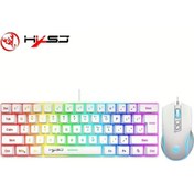 Resim Turcoshop11 Beyaz 2025hxsj 60 Ultra Kompakt Oyun Klavye Ve Fare Seti Rgb Aydınlatmalı Diğer 
