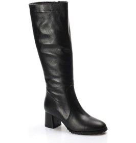 Resim Hakiki Deri Kürklü Kadın Kalın Topuklu Çizme 064kza998 001 