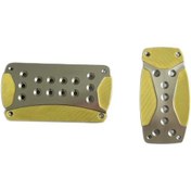Resim Chuangyinshop 2.5mm Kalınlık Anti-skandal Oksitlenmiş Alüminyum Pedallar - Silvery Yellow Carbon Pattern Patch 