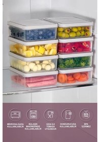 Resim Selka Home 8 Adet 0.5 Lt. Nora Organizer Buzdolabı Buzluk Düzenleyici Saklama Kabı 