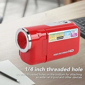 Resim Dijital Video Kamera, 2 inç Renkli ekranlı 1080p 16MP Vlogging Kamera, 16x Zoom Anti Sarma DV kamerası Seyahat, Düğün, Okul Etkinlikleri Için Kayıt Fonksiyonu (kırmızı) 