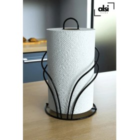 Resim Alsi Home Lüx 4lü Servis Sunum Seti ve Ekmek Sepeti Havluluk Peçetelik Nihale Ekmeklik Siyah Paslanmaz Set 