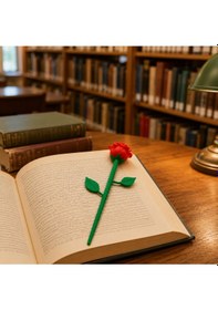 Resim Gül Tasarımlı Kitap Ayracı Estetik Ve Şık Okuma Aksesuarı Dekoratif Çiçek Kitap Ayracı 