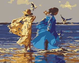 Resim Sayılarla Boyama Seti - Sahilde Çocuklar - 60x75 