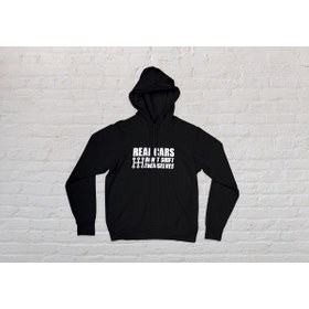 Resim Veglobe Real Cars Don't Shift Themselves Baskılı Hoodie 