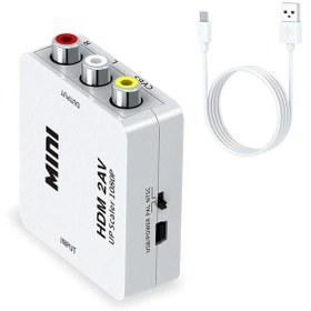 Resim Av Rca To Hdmı Tos Çevirici Dönüştürücü Tüplü Tv Adaptörü 