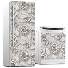 Resim Buzdolabı Ve Bulaşık Makinası Beyaz Eşya Sticker Kaplama 3D Gül Ç (502388888) 
