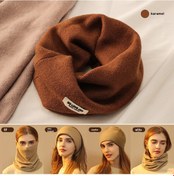Resim Yeni Stil Eşarp Şapka Entegre Soğuk Maske-karamel Kahverengi 