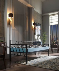 Resim Unimet Glory Daybed Tek Kişilik Sedir Metal Karyola 90x200 Siyah 