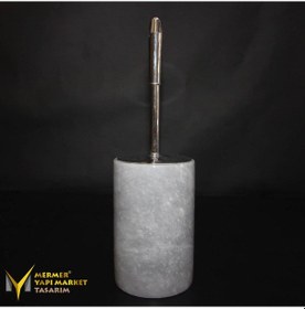 Resim Gri Mermer Klozet Fırçalık 