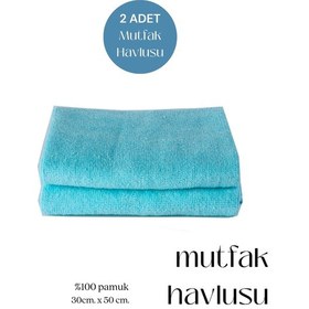 Resim 2 Adet Mutfak Havlusu El Yüz Havlusu Açık Yeşil 