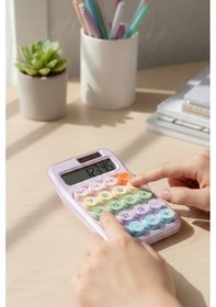 Resim Jasper U4-4353 Hesap Makinesi Pinterest Renkli 10 Haneli Pilli Otomatik Çok Renkli 