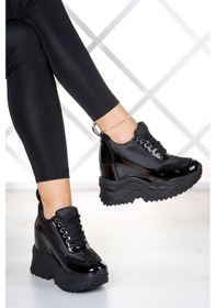 Resim Erkan Saçmacı Tatyana Siyah Taşlı Gizli Dolgu Günlük Ayakkabı Siyah 
