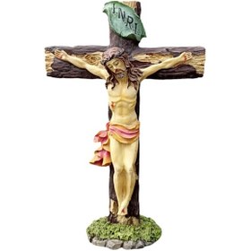 Resim Suntek Oturma Odası Için İsa Haç Heykeli Katolik Duvar Haçı 12,1 Cm X 5,5 Cm X 18,7 Cm 
