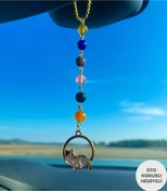 Resim Sunshe Atelier Karışık Akik Taşı Doğaltaş Kedi Dikiz Aynası Araç Süsü( Nazar-Kötü Enerji) 