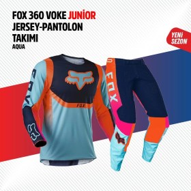 Resim Fox Mavi Turuncu Çocuk Jersey Pantolon Takımı 