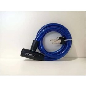 Resim 12x80 Anahtarlı Halat Kilit Mavi Renk Mavi - Siyah 
