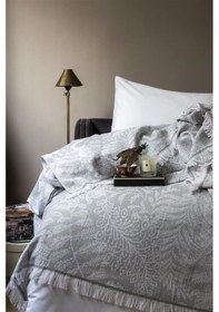 Resim Gardeniere Yatak Örtüsü Gri Çift Kişilik 220x240cm Açık Gri 