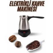 Resim Elektrikli Cezve 800 Watt Paslanmaz Çelik Türk Kahve Makinesi Saplı 