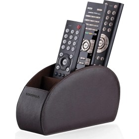 Resim Sonorous 5 Gözlü Deri Kumandalık Standı - Kahverengi 