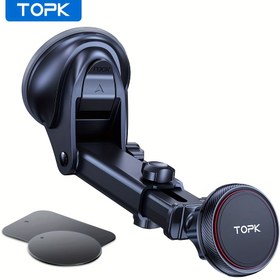Resim TOPK Manyetik Araba Telefon Montajı, N52 Güçlü Manyetik Göstergelik Emme Kupası Araba Telefon Tutucu Tüm Cep Telefonları için Ayarlanabilir Teleskopik Kol ile 