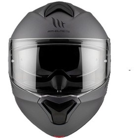 Resim Mt Genesis FU935SV Solid A2 Matt Titanium Çene Açılır Motosiklet Kaskı Gri 