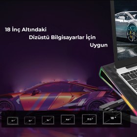 Resim Bix BX-CP01G RGB Aydınlatmalı Gaming Notebook Soğutucu 