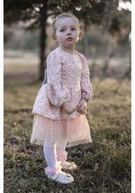Resim Kız Bebek Elbise Kız Çocuk Elbise Doğum Günü Parti Düğün Elbise Tüllü Uzun Kol Astarlı Bebek Giyim Elbfynktul 001 