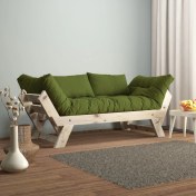 Resim Woodesk Adalar Masif Natural-Yeşil Renk 2li Kanepe CPT8112-210 