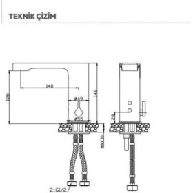 Resim Creavit Fotoselli Lavabo Bataryası Çift Su Girişli 