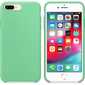 Resim Apple iPhone 8 Plus Altı Açık Liquit Lansman Silikon Mint Yeşil 