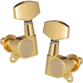 Resim Gitar Aksesuarları Folk Gitar Tel Düğmeleri Tel Hizalama Düğmeleri 3sol3sağ Altın 