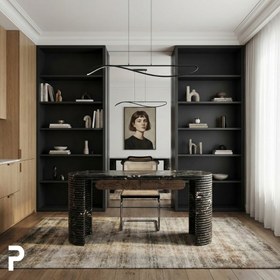 Resim Alexander Black Ripple Desk Çalışma Masası - 140x60x74 / Mat Koruma 