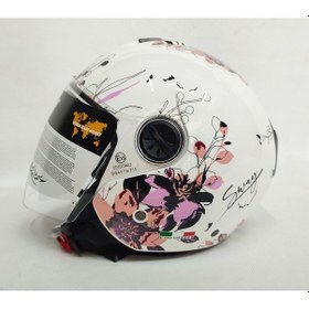 Resim 715 Iris White Pink Yarım Kask Aynalı Vizör Çok Renkli 
