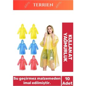 Resim Özel Üretim Kullan At Su Geçirmez Sızdırmaz 0,2mm Kalınlık Tek Kullanımlık 10 Adet Yağmurluk 