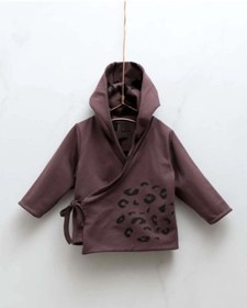 Resim Ümranbaby Unisex Model Kız Erkek Çocuk Çift Taraflı Kapüşonlu Bağlamalı Leopar Desen Sweat 