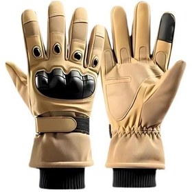 Resim Single Sword Rüzgar Soğuk Geçirmez Suya Dayanıklı Dokunmatik Eldiven Motosiklet Eldiveni 