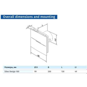 Resim Blauberg Sileo Design 100 Sessiz Plastik Banyo Fanı 90 M3H 