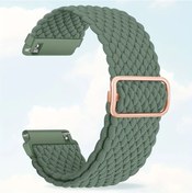 Resim Gateesat Huawei Ve Samsung Watch İçin 22mm Yeşil Örme Nylon Kayış 