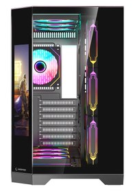 Resim Nova 9.16'' Lcd Ekranlı Hub+kumanda Siyah 7x12cm Argb Pwm Fan Gaming Oyuncu Kasası 