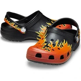Resim Crocs Classic Flames Clog T Çocuk Terlik 211214-0C4 Siyah 