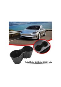 Resim Polham Tesla Model 3 Ve Model Y 2021-2022 İçin Araba Bardak Tutucu, Takılıp Çıkartılabilen Tutucu 