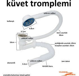 Resim Tema Küvet Tromplemi Duş Teknesi Ekonomik Küvet Gideri 