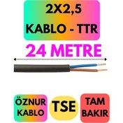 Resim Öznur 2x2,5 Ttr Kablo Siyah Metre Seçenekli - 24 Metre 