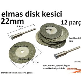 Resim Elmas Disk Kesici 22 MM Cam Fayans Kesici Taşlama Hobi Kesme 