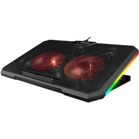 Resim Rampage Ad-rc12 Gamezone Siyah 2 Fan 2 Usb Rgb Işıklı 15"-17" Notebook Soğutucu Stand 