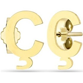 Resim Glorria Altın Ç Harfi Küpe 