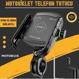 Resim Motobros Mt-45 Motosiklet Telefon Tutucu Kademeli Gövde Ultra Dayanıklı 